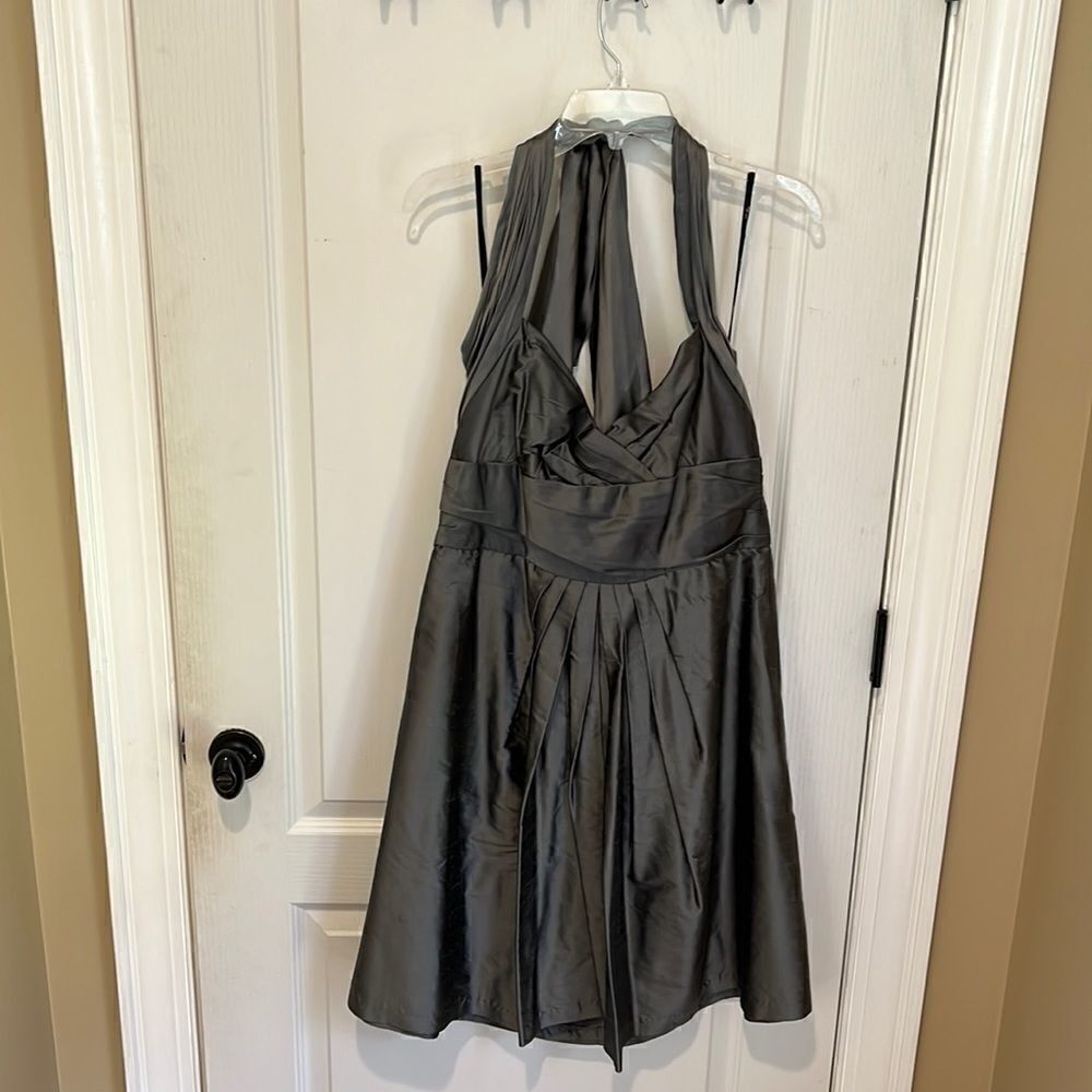 Suzi Chin for Maggy Boutique gray halter style dress